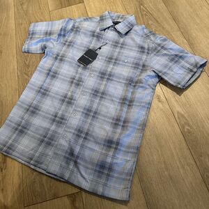 Preswick & Moore Men's Short Sleeve Button Down Easy Care Shirt Blue Small NEW‎
